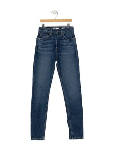 Pre-owned Re/done High-rise Straight Leg Jeans In Blue