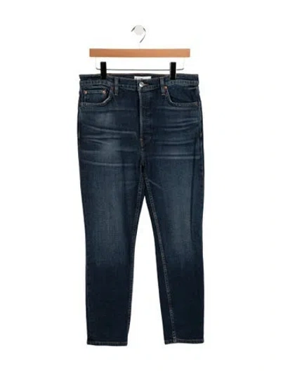 Pre-owned Re/done High-rise Straight Leg Jeans In Blue