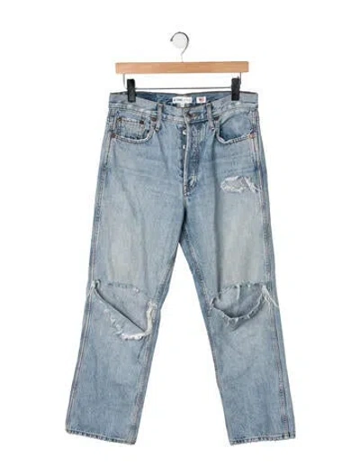 Pre-owned Re/done High-rise Straight Leg Jeans In Blue