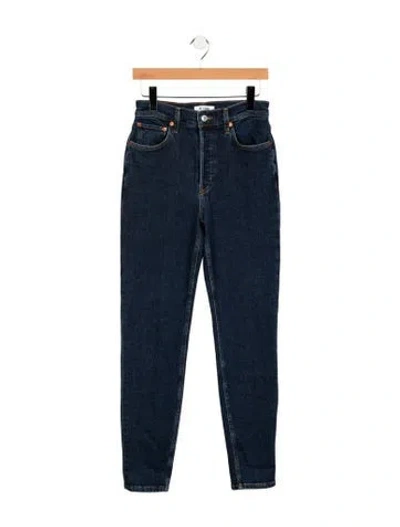 Pre-owned Re/done High-rise Straight Leg Jeans In Blue