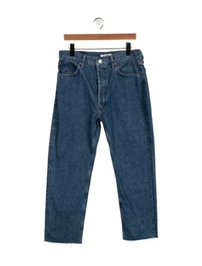 Pre-owned Re/done High-rise Straight Leg Jeans In Blue