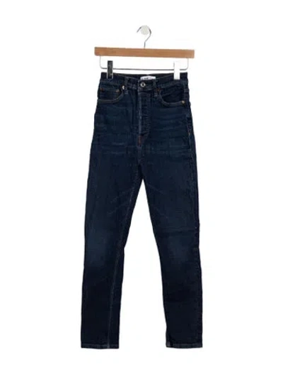 Pre-owned Re/done High-rise Straight Leg Jeans In Blue