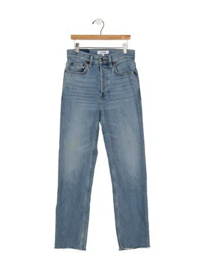 Pre-owned Re/done High-rise Straight Leg Jeans In Blue