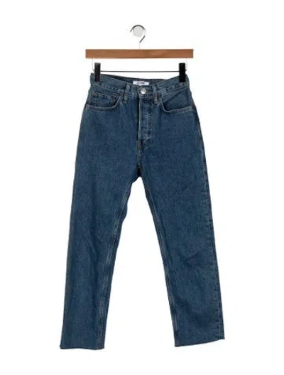 Pre-owned Re/done High-rise Straight Leg Jeans In Blue