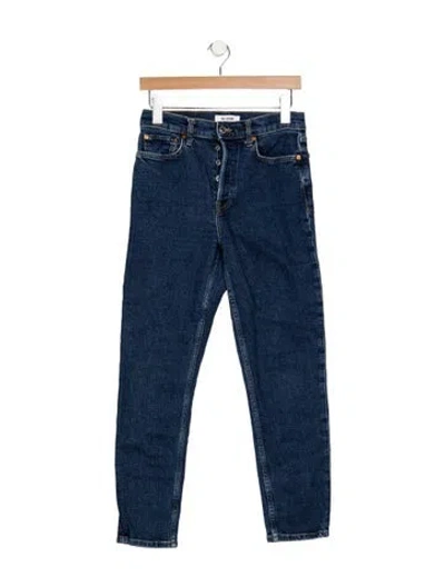 Pre-owned Re/done High-rise Straight Leg Jeans In Blue