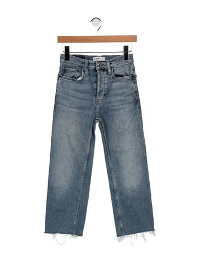 Pre-owned Re/done High-rise Straight Leg Jeans In Blue