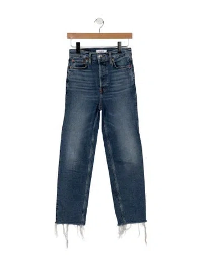Pre-owned Re/done High-rise Straight Leg Jeans In Blue