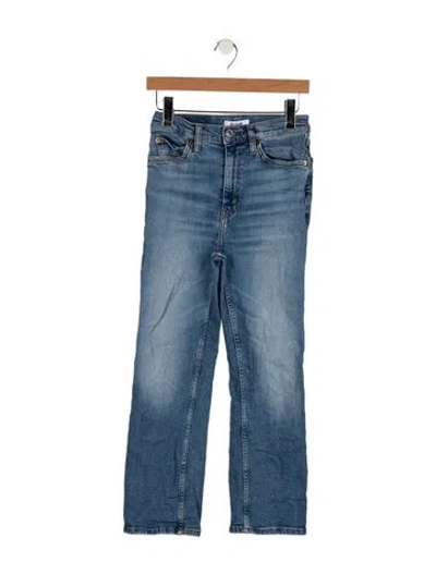 Pre-owned Re/done High-rise Straight Leg Jeans In Blue