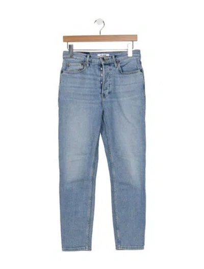 Pre-owned Re/done High-rise Straight Leg Jeans In Blue