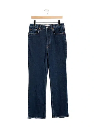 Pre-owned Re/done High-rise Straight Leg Jeans In Blue