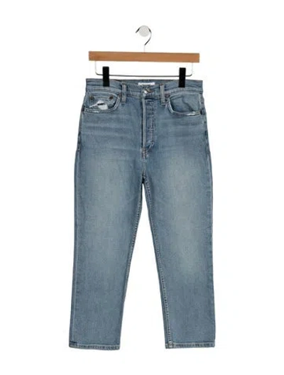 Pre-owned Re/done High-rise Straight Leg Jeans In Blue