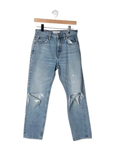 Pre-owned Re/done High-rise Straight Leg Jeans In Blue