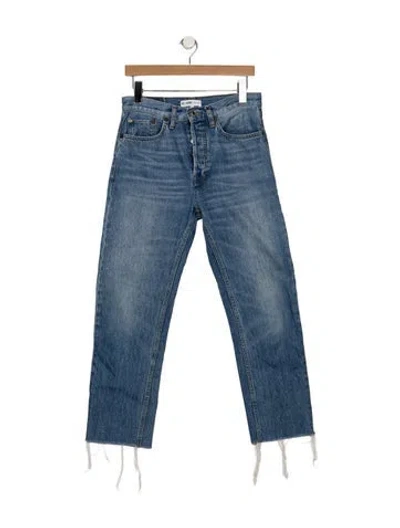 Pre-owned Re/done High-rise Straight Leg Jeans In Blue