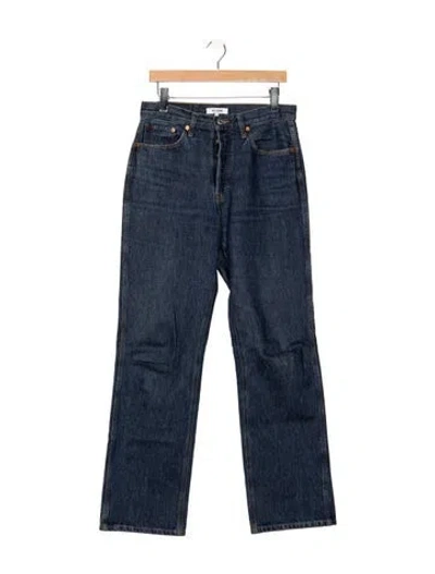 Pre-owned Re/done High-rise Straight Leg Jeans In Blue
