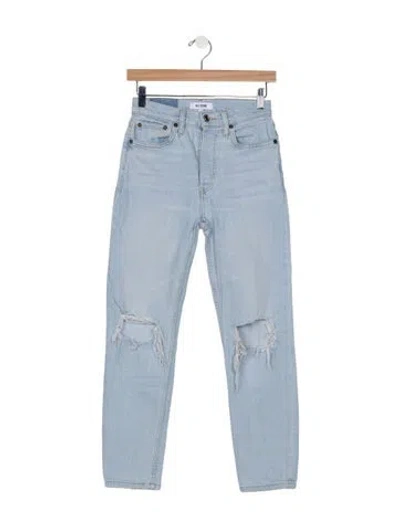 Pre-owned Re/done High-rise Straight Leg Jeans In Blue