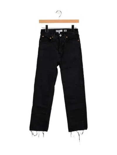 Pre-owned Re/done High-rise Straight Leg Jeans In Blue