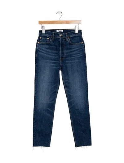 Pre-owned Re/done High-rise Straight Leg Jeans In Blue