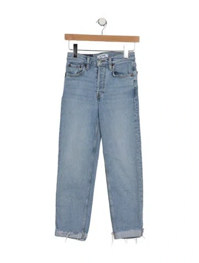 Pre-owned Re/done High-rise Straight Leg Jeans In Blue