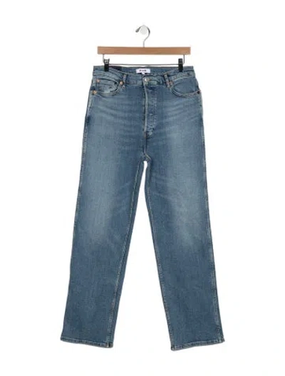 Pre-owned Re/done High-rise Straight Leg Jeans In Blue
