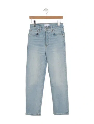 Pre-owned Re/done High-rise Straight Leg Jeans In Blue
