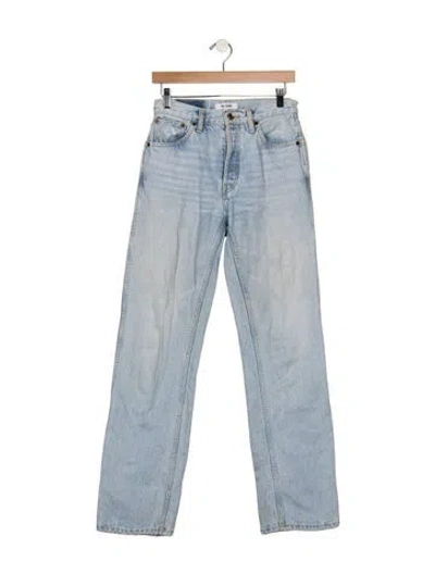 Pre-owned Re/done High-rise Straight Leg Jeans In Blue