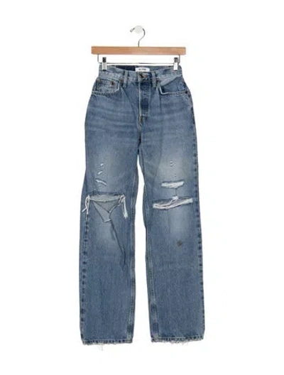 Pre-owned Re/done High-rise Straight Leg Jeans In Blue