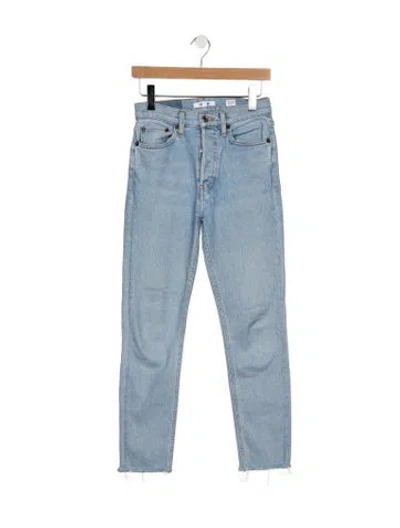 Pre-owned Re/done High-rise Straight Leg Jeans In Blue