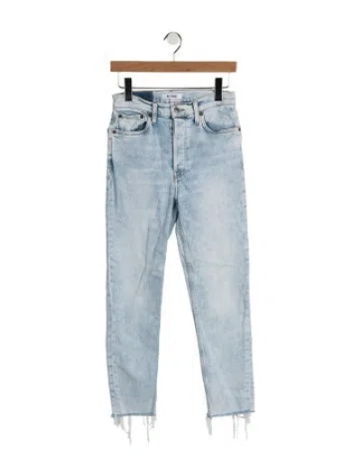 Pre-owned Re/done High-rise Straight Leg Jeans In Blue