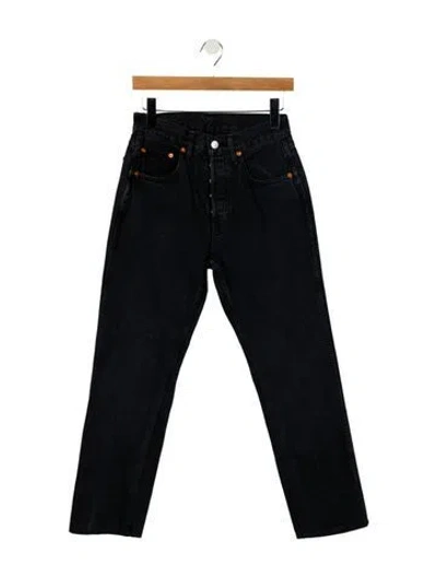 Pre-owned Re/done High-rise Straight Leg Jeans In Blue