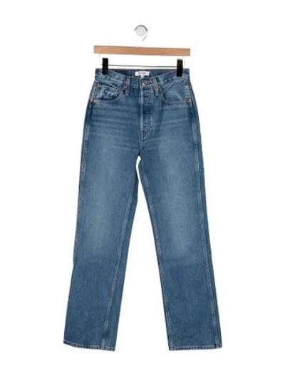 Pre-owned Re/done High-rise Straight Leg Jeans In Blue