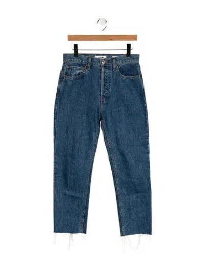 Pre-owned Re/done High-rise Straight Leg Jeans In Blue