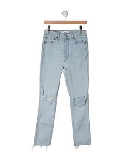 Pre-owned Re/done High-rise Straight Leg Jeans In Blue