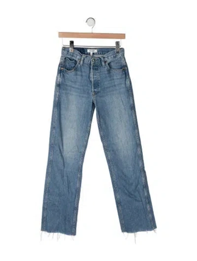 Pre-owned Re/done High-rise Straight Leg Jeans In Blue