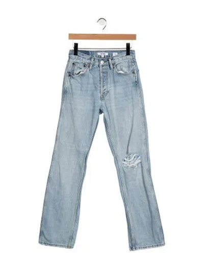 Pre-owned Re/done High-rise Straight Leg Jeans In Blue