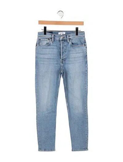 Pre-owned Re/done High-rise Straight Leg Jeans In Blue