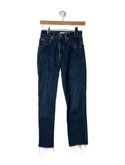 Pre-owned Re/done High-rise Straight Leg Jeans In Blue