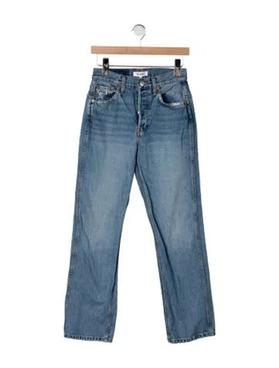 Pre-owned Re/done High-rise Straight Leg Jeans In Blue