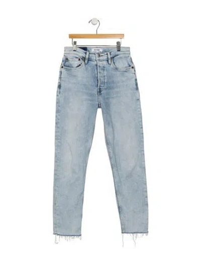 Pre-owned Re/done High-rise Straight Leg Jeans In Blue