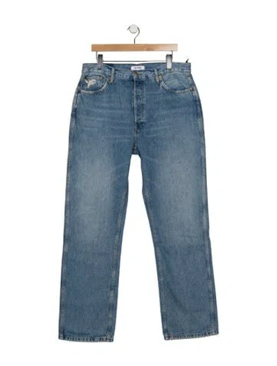 Pre-owned Re/done High-rise Straight Leg Jeans In Blue