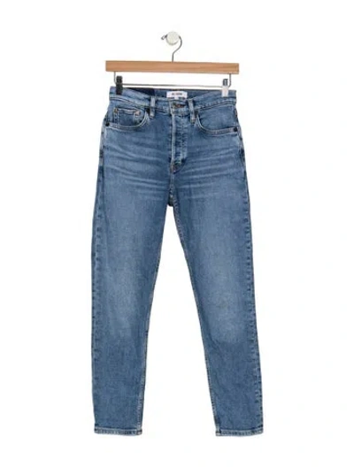 Pre-owned Re/done High-rise Straight Leg Jeans In Blue