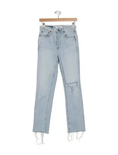 Pre-owned Re/done High-rise Straight Leg Jeans In Blue
