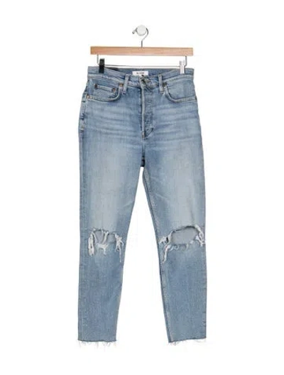 Pre-owned Re/done High-rise Straight Leg Jeans In Blue