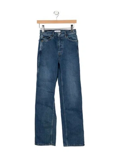 Pre-owned Re/done High-rise Straight Leg Jeans In Blue