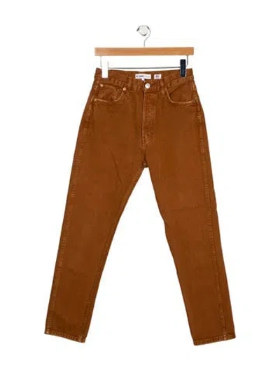Pre-owned Re/done High-rise Straight Leg Jeans In Brown
