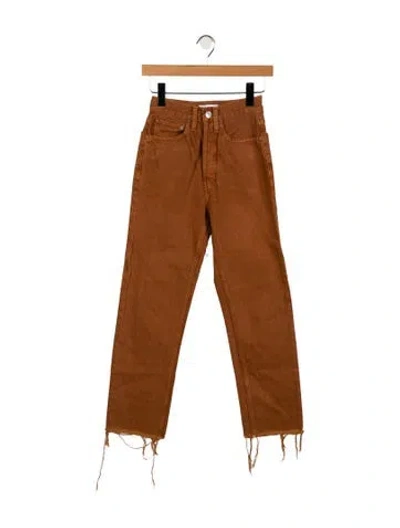 Pre-owned Re/done High-rise Straight Leg Jeans In Brown