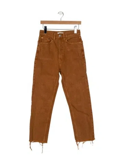 Pre-owned Re/done High-rise Straight Leg Jeans In Brown