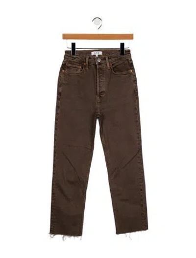 Pre-owned Re/done High-rise Straight Leg Jeans In Brown