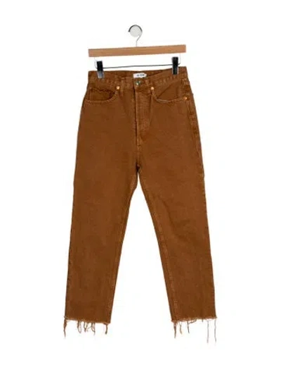 Pre-owned Re/done High-rise Straight Leg Jeans In Brown