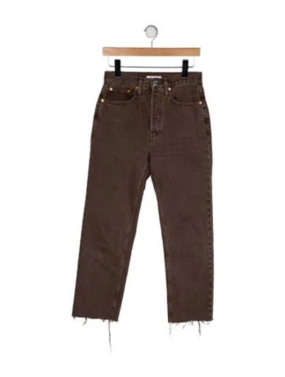 Pre-owned Re/done High-rise Straight Leg Jeans In Brown