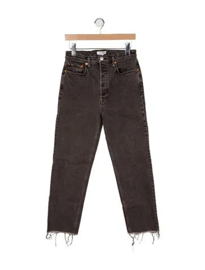Pre-owned Re/done High-rise Straight Leg Jeans In Brown